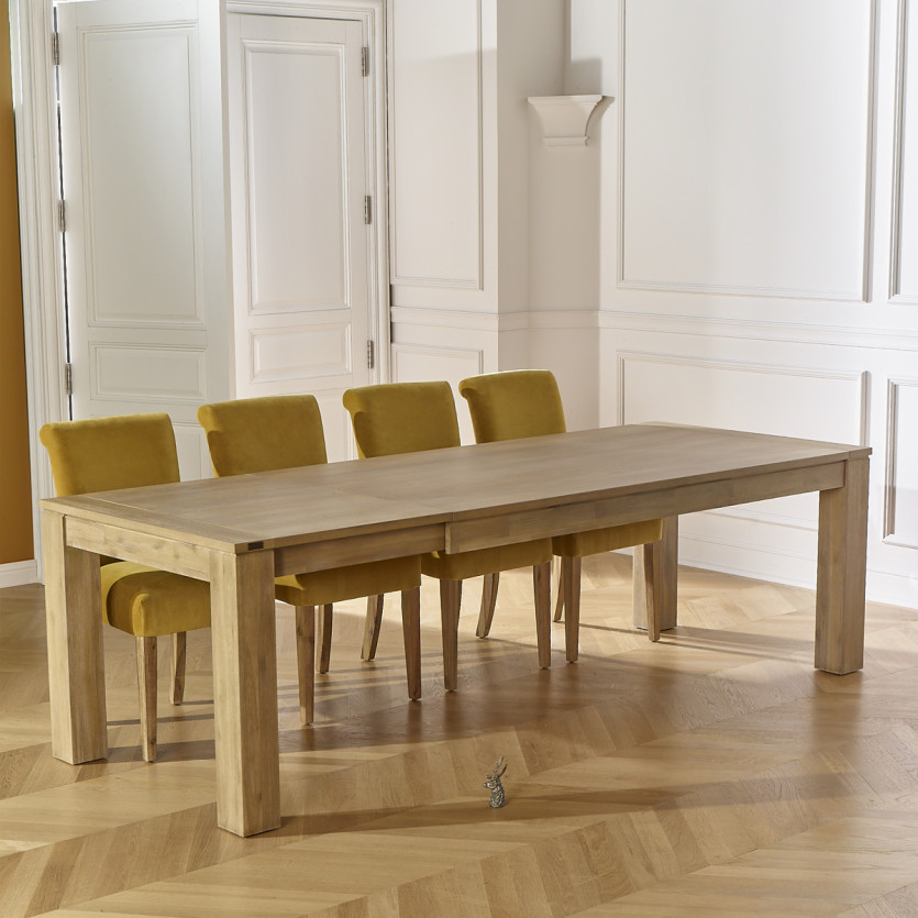 Table à manger extensible ENZO - Style contemporain, allonge papillon, 8/10 couverts