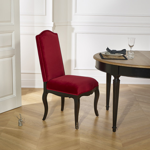 CONSTANCE - Klassische Voltaire-Stil Stühle aus Samt und Massivholz, 2er-Set