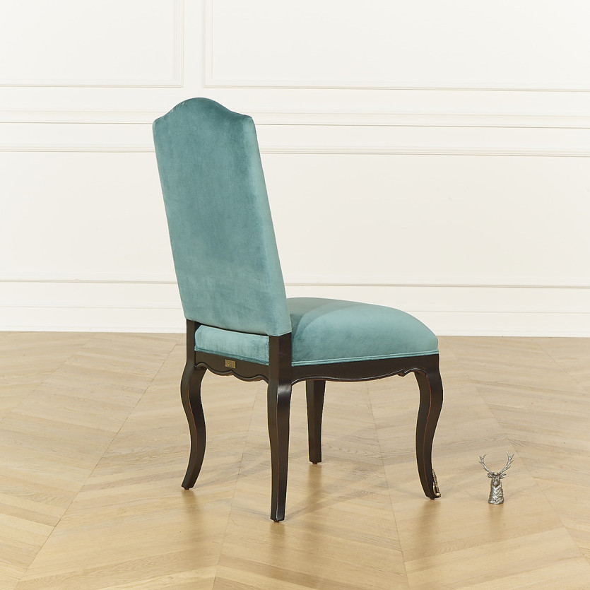 CONSTANCE - Classic Voltaire-style chairs in velvet and solid wood, set of 2