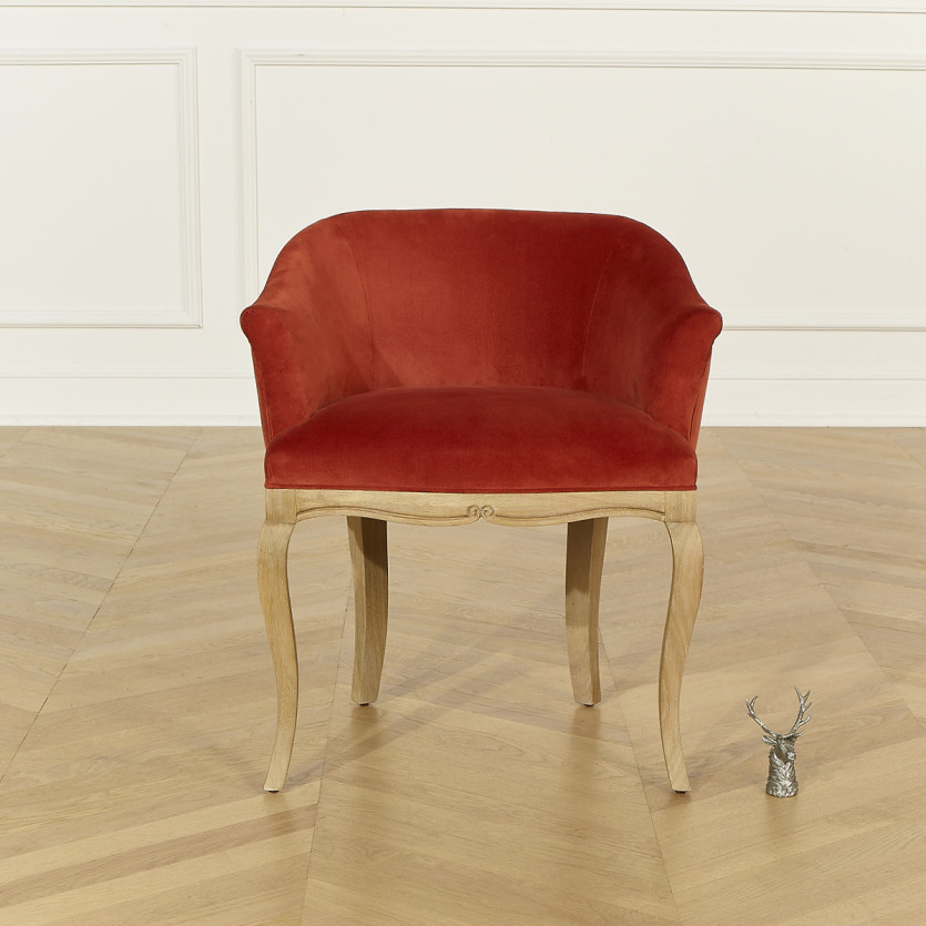 GRETA - Klassischer Crapaud-Sessel aus Samt und Massivholz