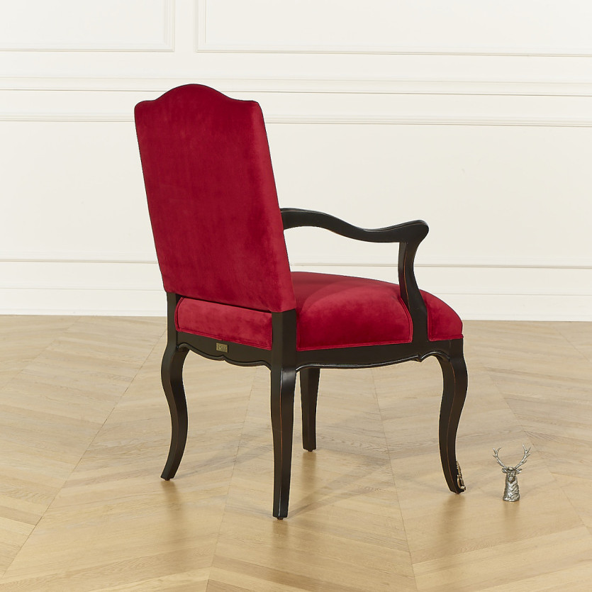 CONSTANCE - Klassischer Voltaire-Stil Sessel aus Samt und Massivholz