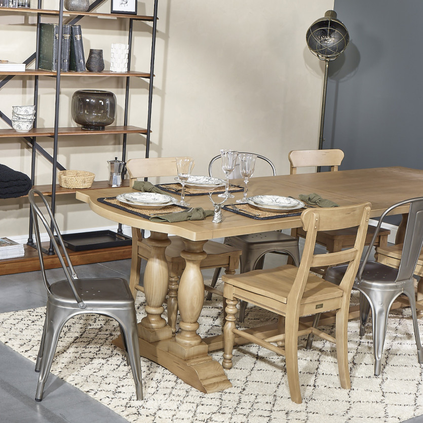 JOHNSON - Mesa de comedor estilo contemporáneo de madera, 10 personas, madera certificada FSC®