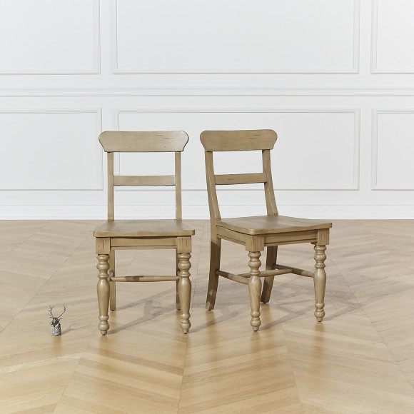 JOHNSON - Set van 2 stoelen in chaletstijl van massief hout, FSC®-gecertificeerd hout