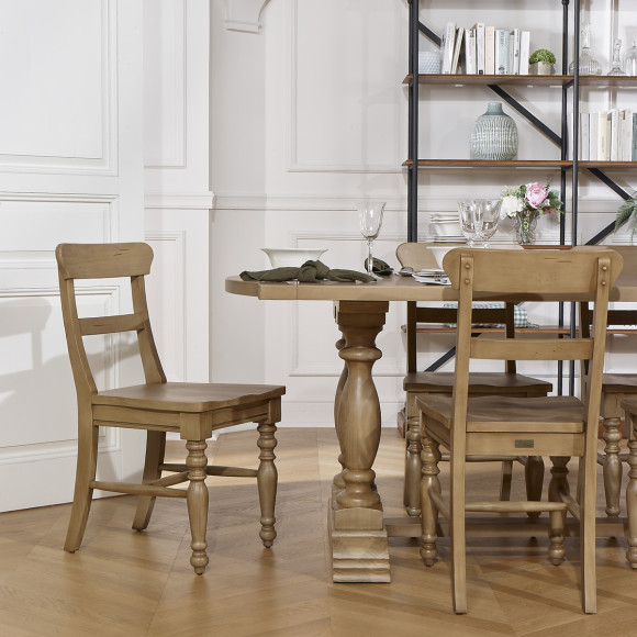 JOHNSON - Sillas de estilo moderno de madera maciza, lote de 2, madera certificada FSC®