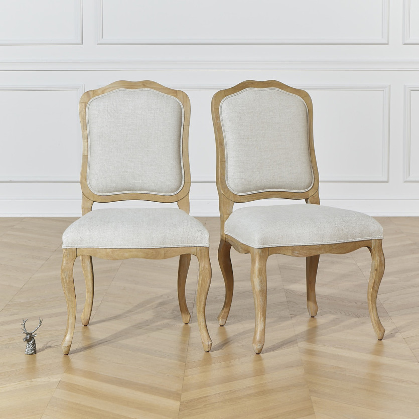 NINA - 2 Premium Limed Linen Chairs