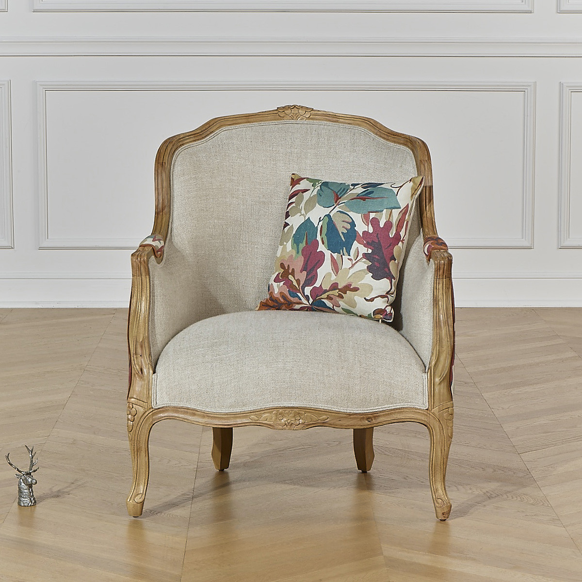 Country Style Armchair American Country-Style Linen Armchair