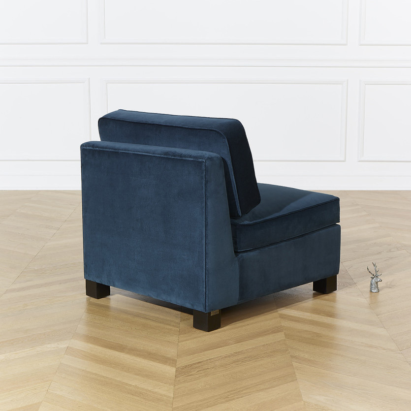 LEONNARD - Fauteuil ou banquette style contemporain en velours et bois certifié FSC®
