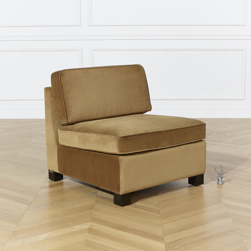 Modularer Sessel LEONNARD - Zeitgenössischer Stil aus Samt und FSC®-zertifiziertem Holz