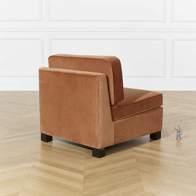 Poltrona modulabile LEONNARD - Stile contemporaneo in velluto e legno certificato FSC®