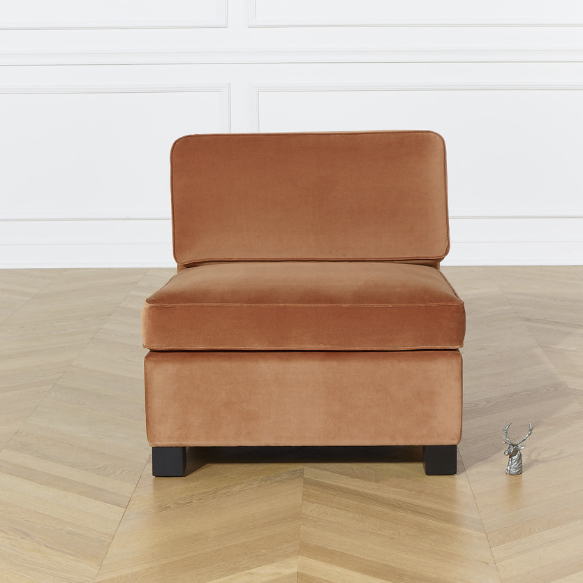 Modularer Sessel LEONNARD - Zeitgenössischer Stil aus Samt und FSC®-zertifiziertem Holz