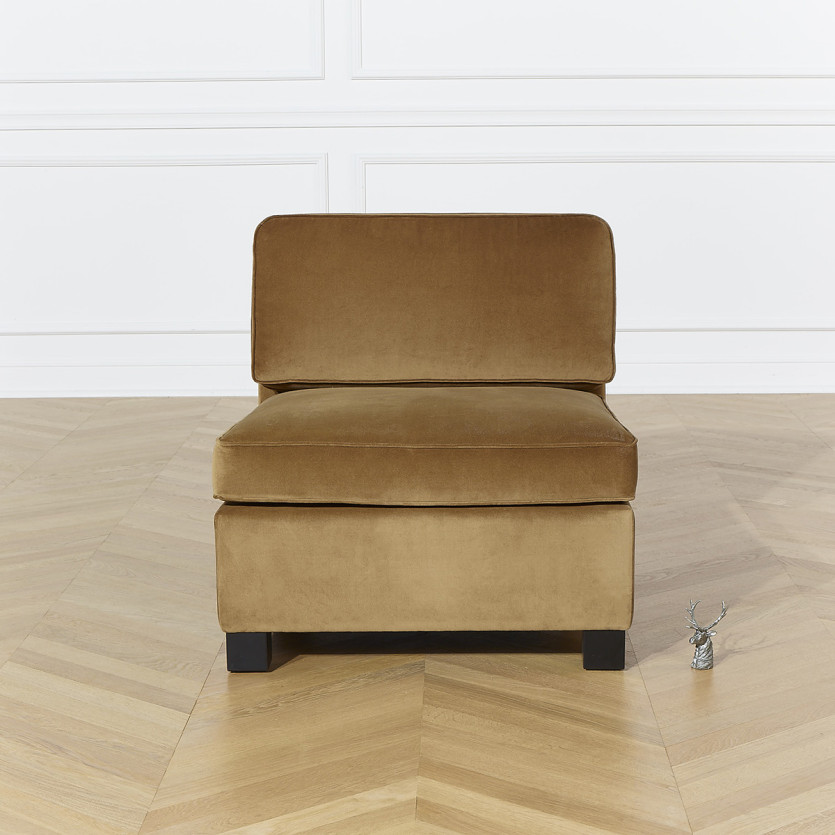 Poltrona modulabile LEONNARD - Stile contemporaneo in velluto e legno certificato FSC®