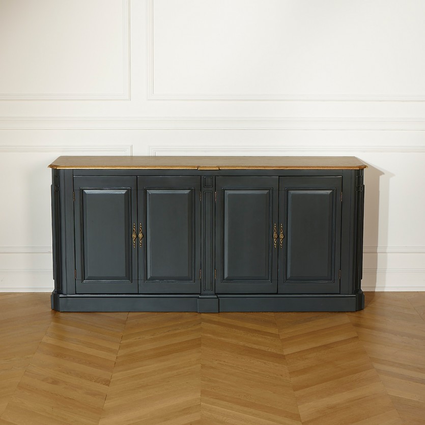 ARTHEMISE – Buffet de salle à manger gris anthracite, 4 portes, bois certifié FSC®