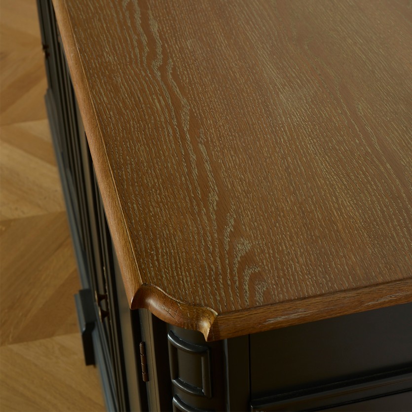 ARTHEMISE – Buffet de salle à manger gris anthracite, 4 portes, bois certifié FSC®
