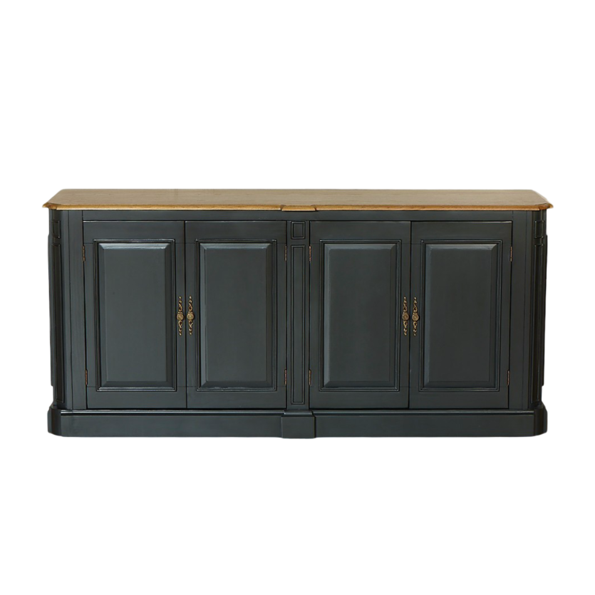 ARTHEMISE – Buffet de salle à manger gris anthracite, 4 portes, bois certifié FSC®
