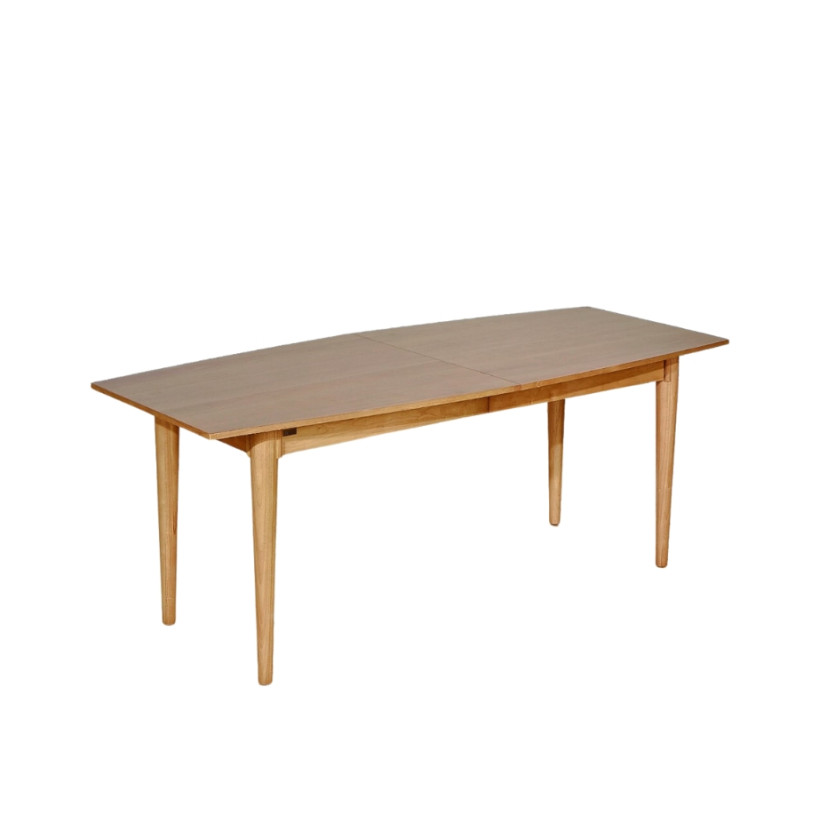 CHRISTOPHE - Table à manger à rallonges style nordique en bois, 6/10 couverts