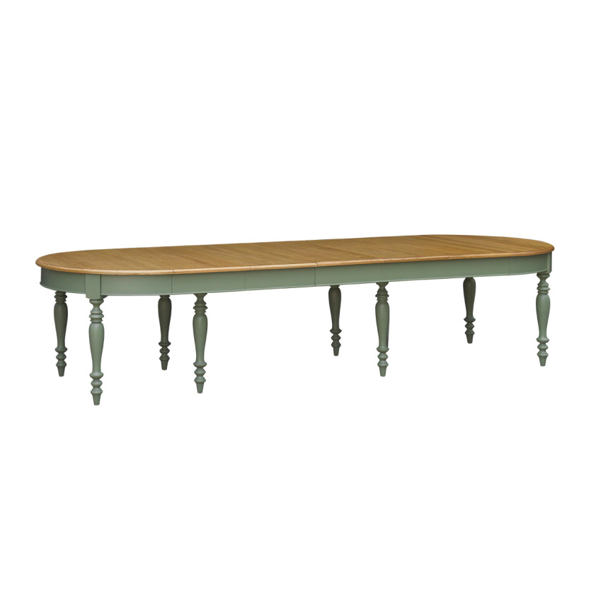 copy of JADE – Extendable table in shabby chic style, oak top, seats 16 guests