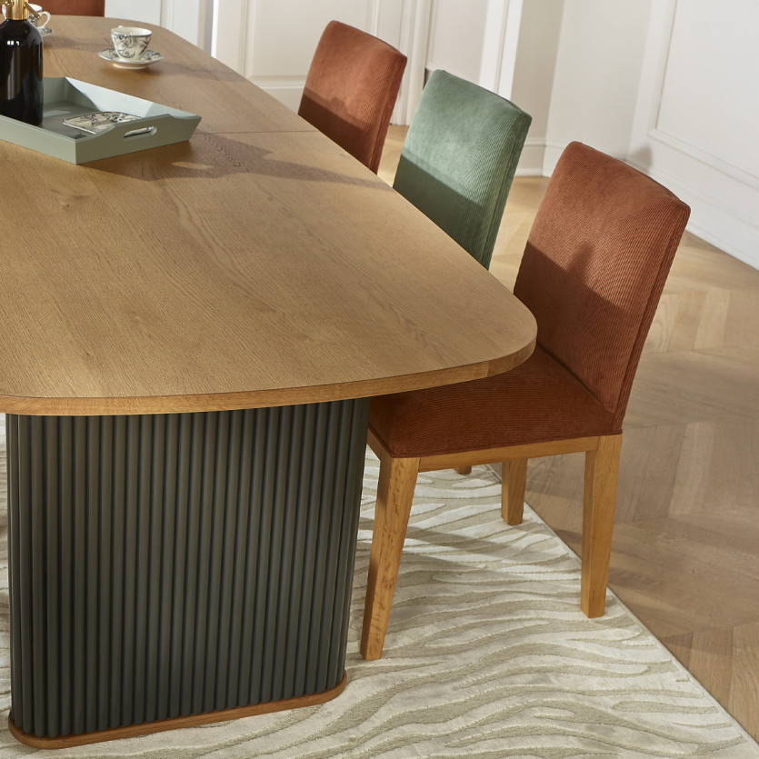 Table à manger JOËL - Style contemporain en chêne, 10 couverts, bois certifié FSC®