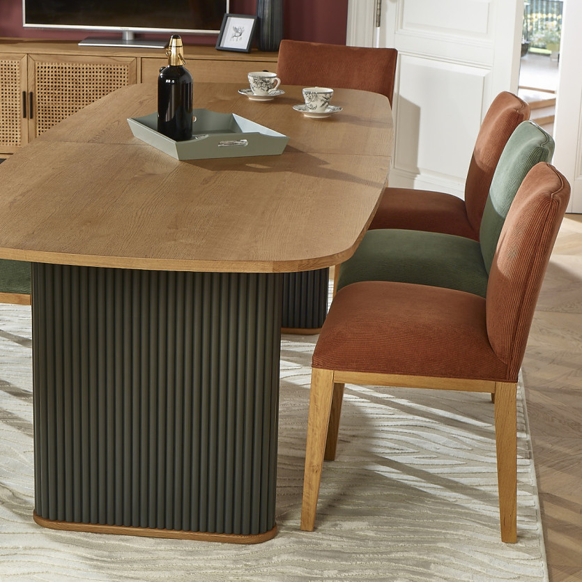 Set di 2 sedie LOLITA - Stile industriale in legno massello e velluto a coste