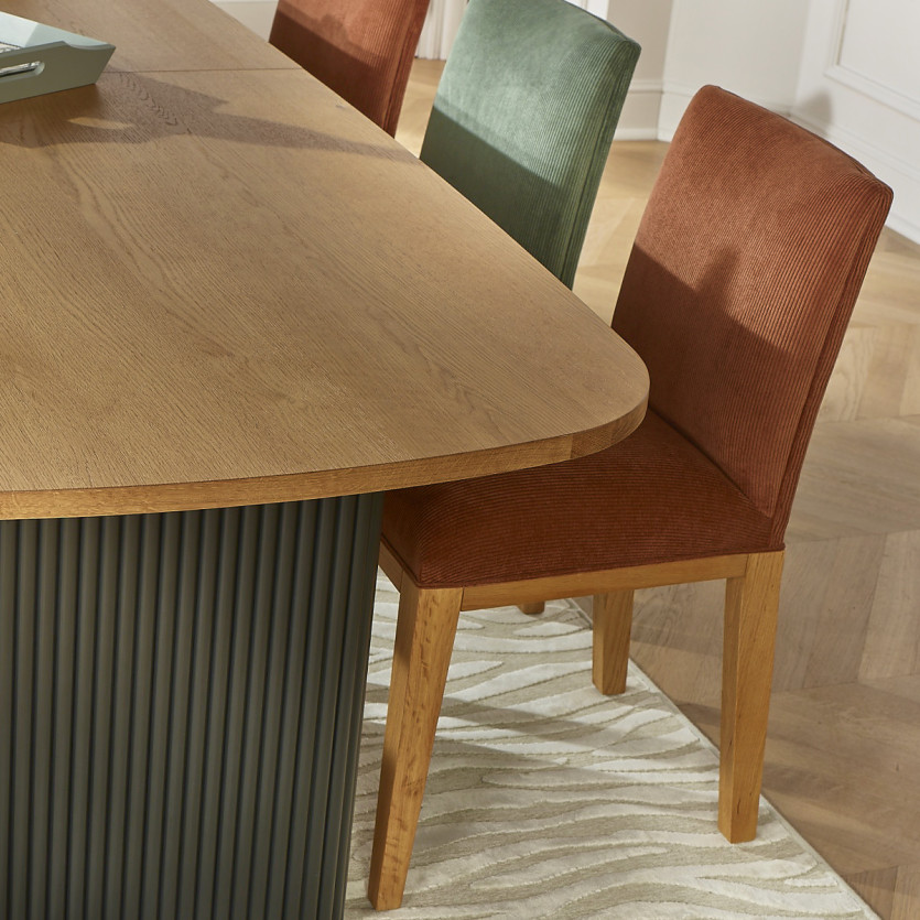 Set di 2 sedie LOLITA - Stile industriale in legno massello e velluto a coste