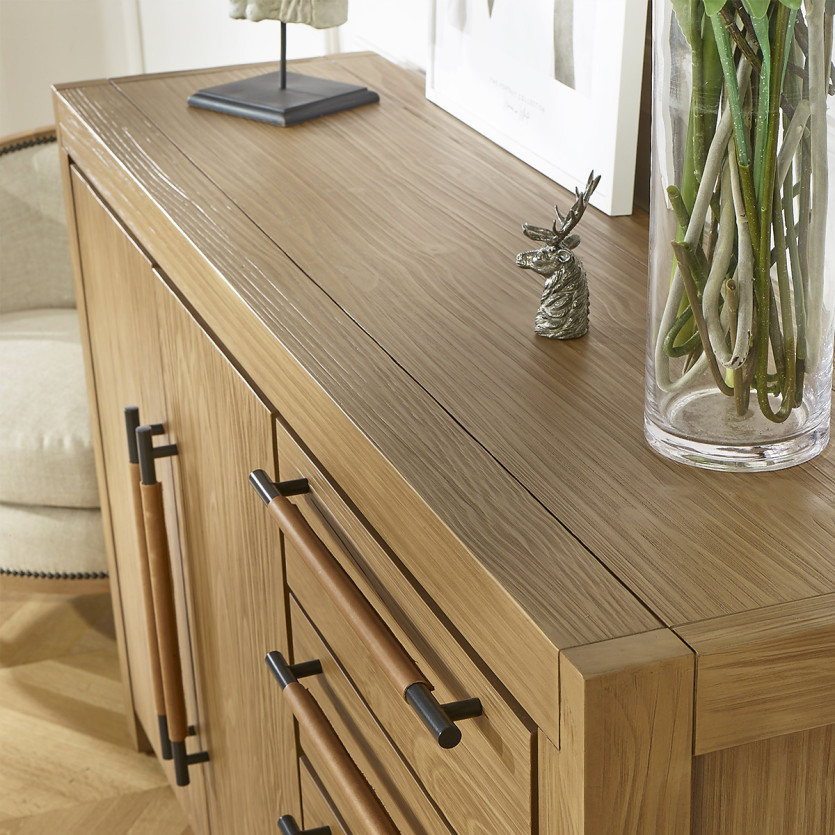 MEGÈVE – Aparador de estilo contemporáneo en madera, 4 cajones, 2 puertas, madera certificada FSC®