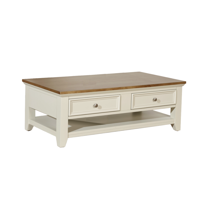 ARCHER - Table basse blanche rectangulaire style bord de mer