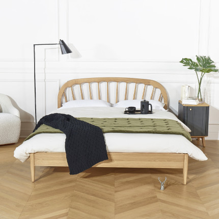 Letto matrimoniale WINDSOR - Stile contemporaneo in rovere, 160 x 200