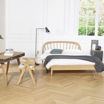 WINDSOR Double Bed - Contemporary style in oak, 160 x 200