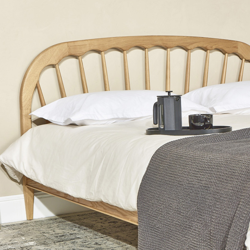 WINDSOR Double Bed - Contemporary style in oak, 160 x 200