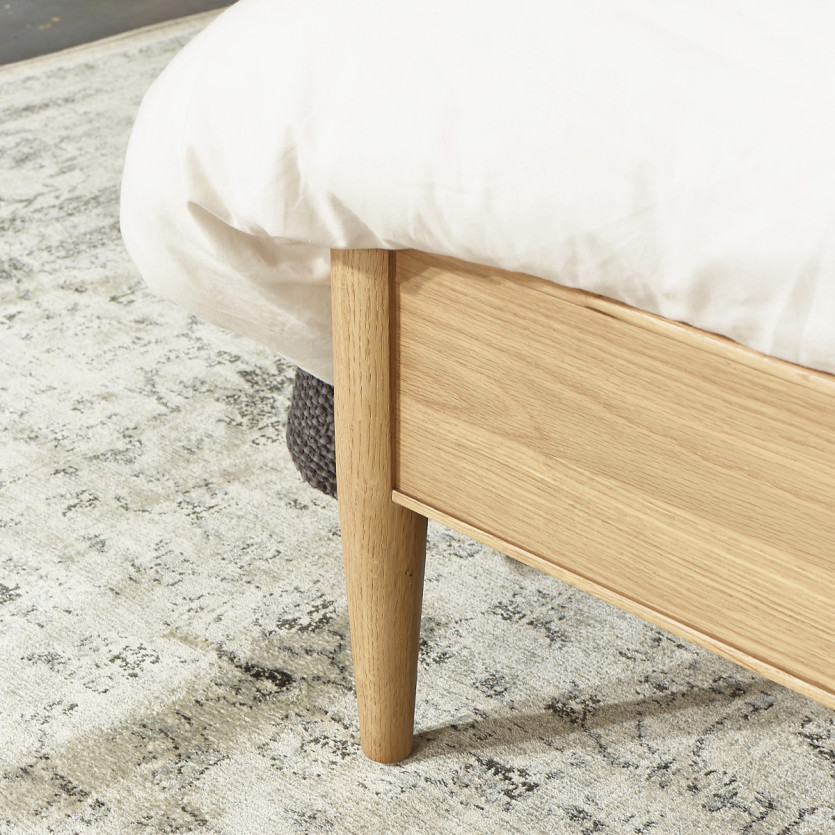 WINDSOR tweepersoonsbed - Eigentijdse stijl in eikenhout, 160 x 200