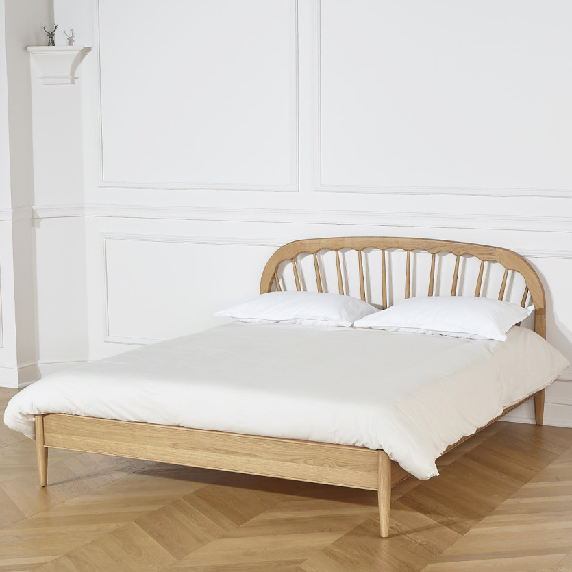 Letto matrimoniale WINDSOR - Stile contemporaneo in rovere, 160 x 200