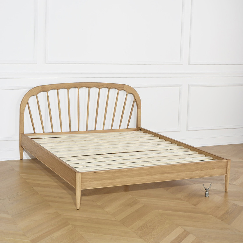 WINDSOR Double Bed - Contemporary style in oak, 160 x 200