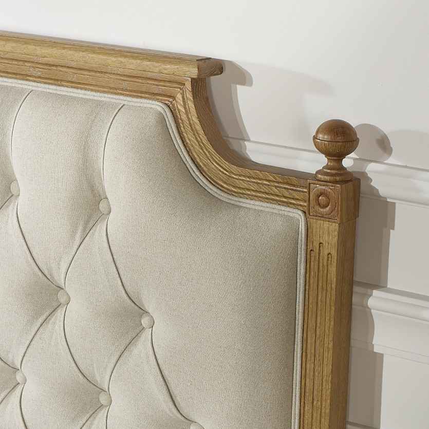 VENICE - Headboard, oak, cotton linen, 160 cm, FSC® certified wood