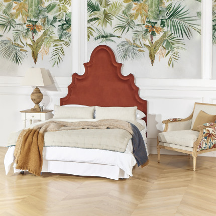 Kopfteil FOLIE – Romantischer Stil aus Samt und massivem Kiefernholz, 140 x 200, FSC®-zertifiziertes Holz