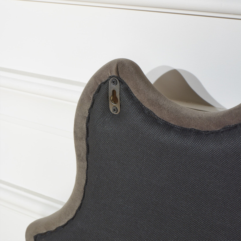 Tête de lit FOLIE - Style romantique en velours et pin massif, 140 x 200, bois certifié FSC®