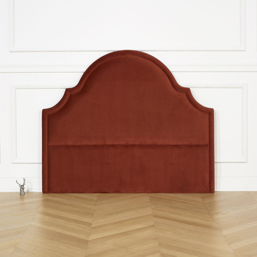 Tête de lit BASTIDE - Style classique en velours et pin massif, 140 x 200, bois certifié FSC®