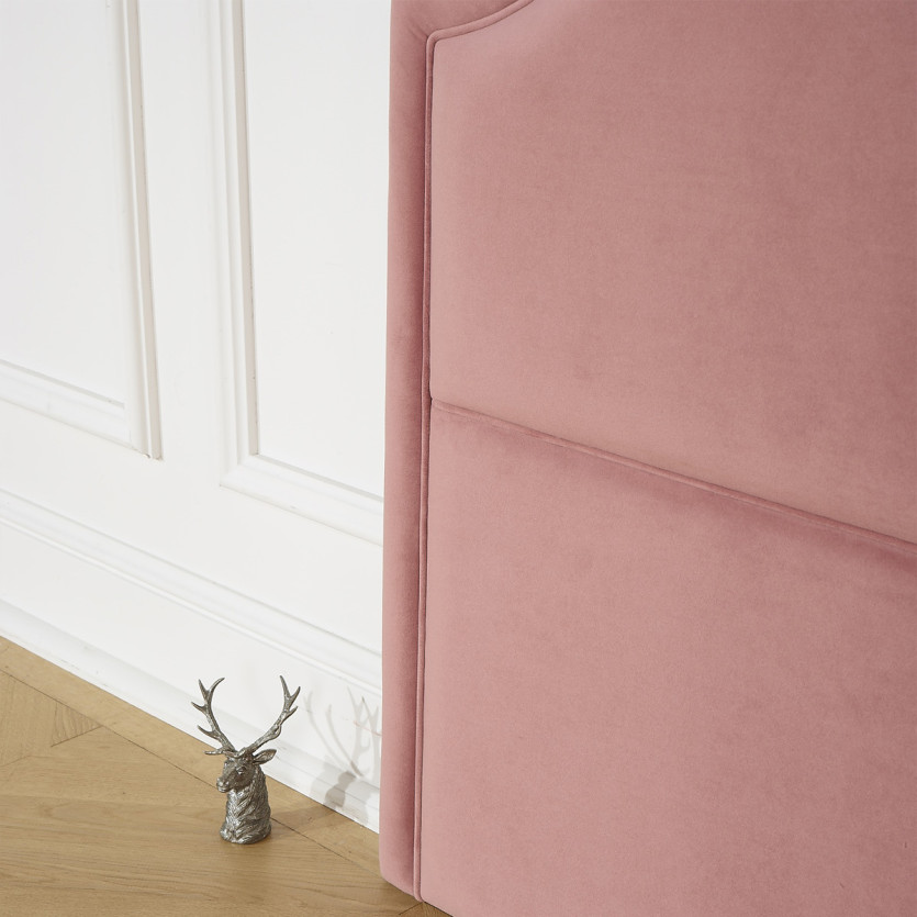 Cabecero BASTIDE – Estilo clásico en terciopelo y pino macizo, 140 x 200, madera con certificación FSC®