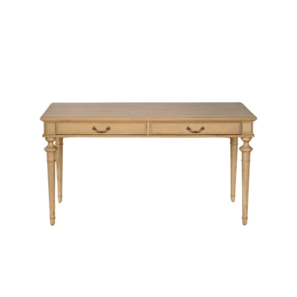YVAN - Classic style oak desk, 2 drawers
