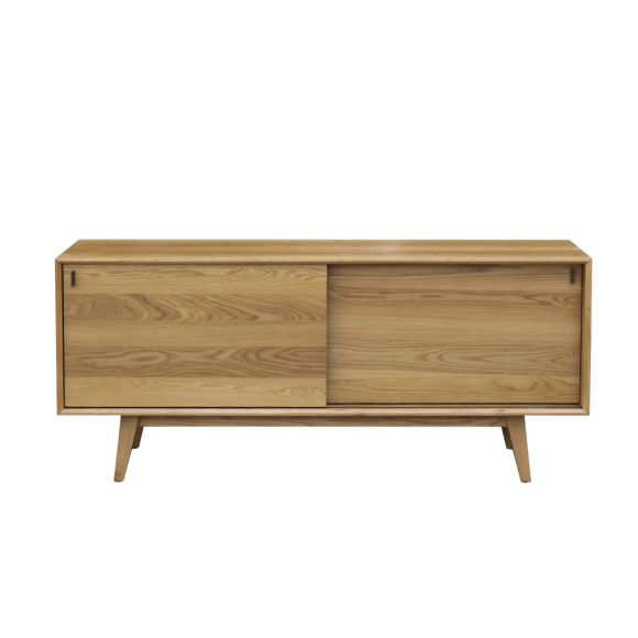 MATHILDE - Buffet scandinave en chêne, 2 portes coulissantes