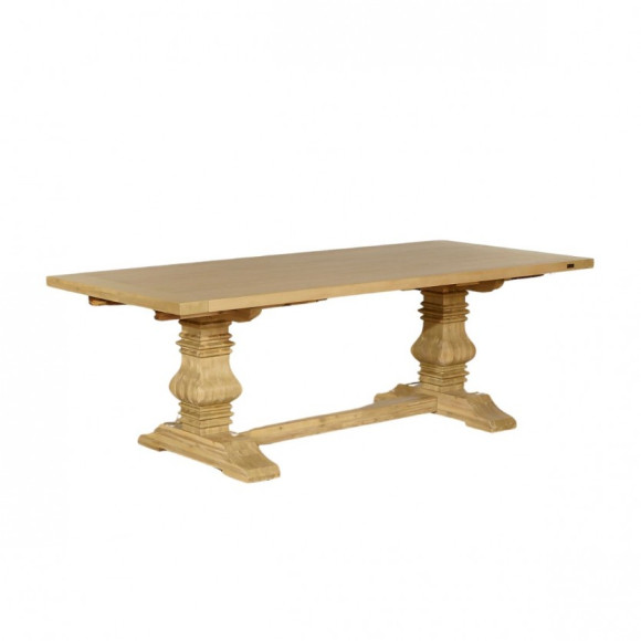 PENELOPE - Table à manger extensible style chalet, 2 allonges, 8/12 couverts