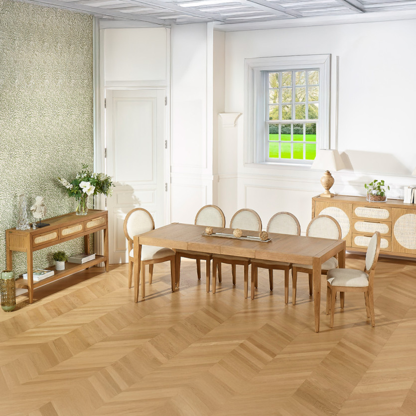 MONTANA 2R extendable dining table - Modern style in oak, 10 guests, 140-220 x 90 cm