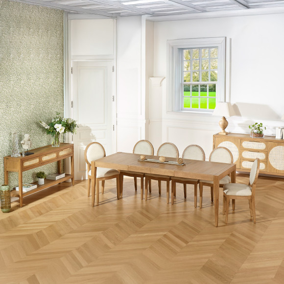 Mesa de comedor extensible MONTANA 2R - Estilo moderno en roble, 10 comensales, 140-220 x 90 cm