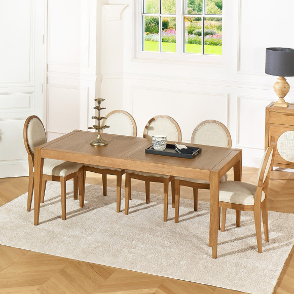 MONTANA M fixed dining table - Modern style in oak, 8 seats, 180 x 90 cm