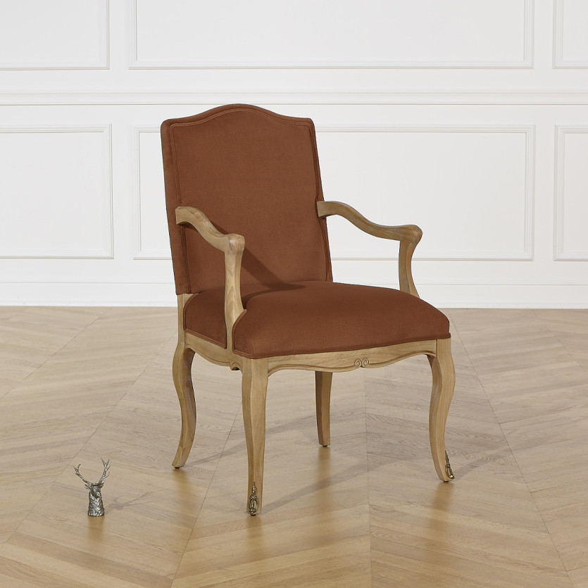 CONSTANCE PAUL table chair - Voltaire style in velvet and solid wood