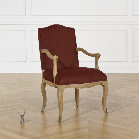 CONSTANCE PAUL table chair - Voltaire style in velvet and solid wood