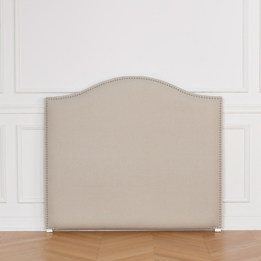 APOLLINAIRE Headboard – Romantic style, in linen and cotton, nailhead trim