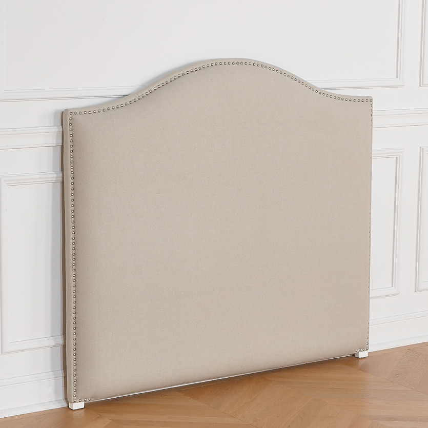 APOLLINAIRE Headboard – Romantic style, in linen and cotton, nailhead trim