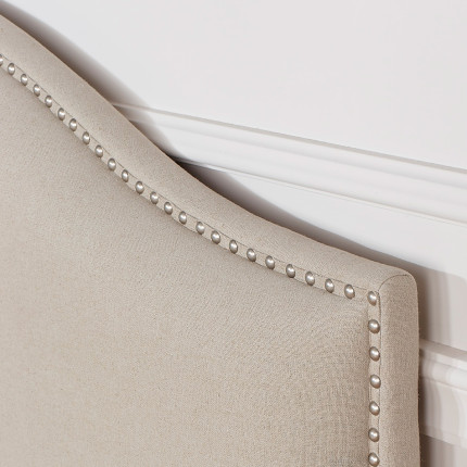 APOLLINAIRE Headboard – Romantic style, in linen and cotton, nailhead trim