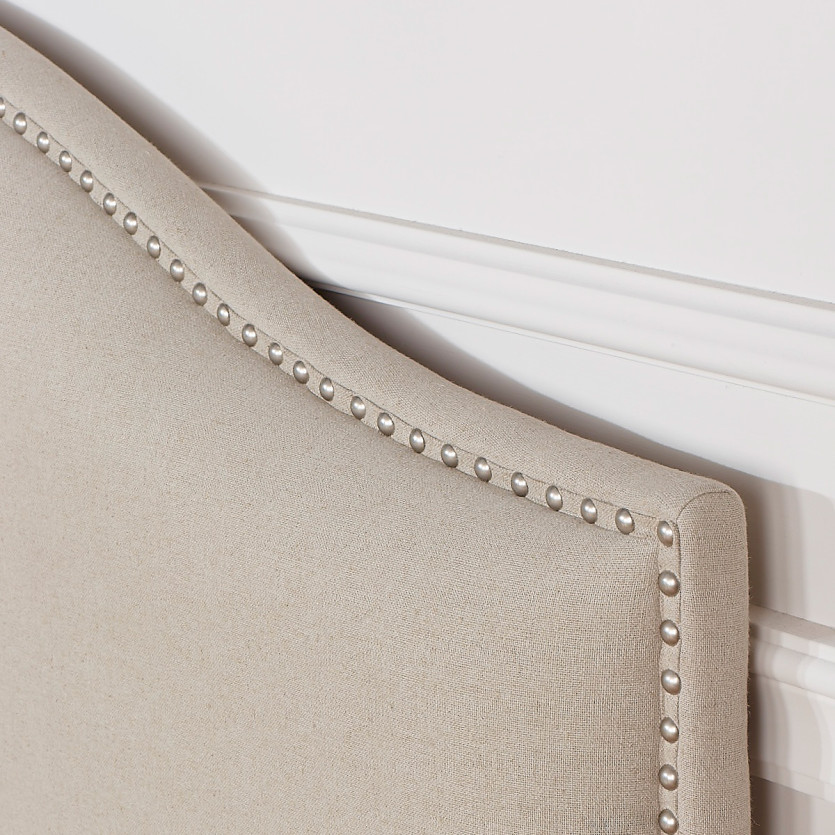 APOLLINAIRE Headboard – Romantic style, in linen and cotton, nailhead trim