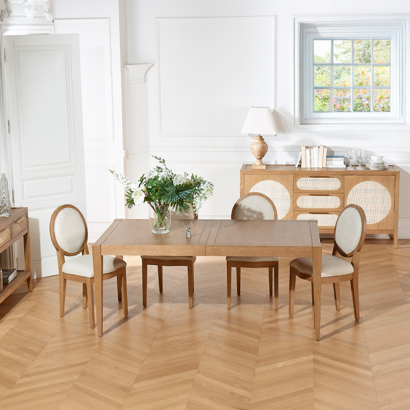 Ausziehbarer Esstisch MONTANA 2R - Moderner Stil in Eiche, 12 Gedecke, 280 x 90 cm