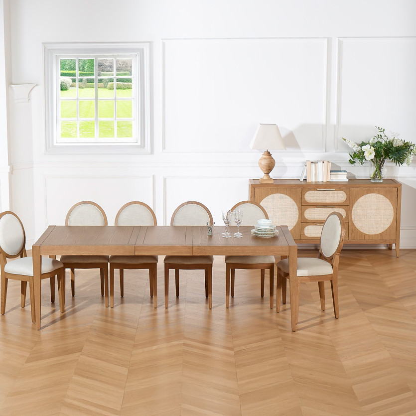 Table à manger extensible MONTANA 2R280 - Style moderne en chêne, 12 couverts, 180-280 x 90 cm